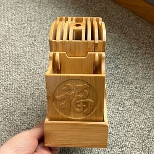 Wood Kitchen Knife Holder, Bamboo - knives, accessories storage never used